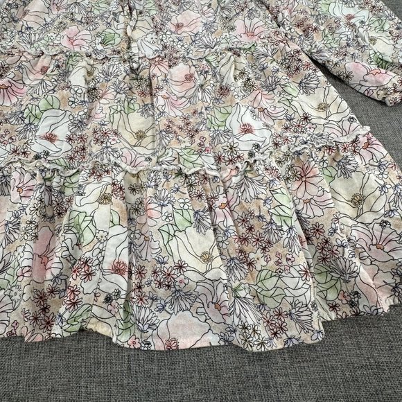 Arizona Jean Boho Dress Floral long Sleeve Small Off The Shoulder Ruffled/Pleate - Picture 5 of 13